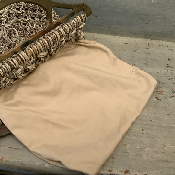 Vintage‎ Handmade Macrame Handbag Purse 12x14 Good Condition - Picture 5 of 5